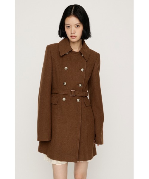 SLY(スライ)の「【AW PRE ORDER 第2弾】DOUBLE BUTTON FUR MIDI COAT ダブルボタンファーミディコート 冬服(ステンカラーコート・レディース・杢グレー/ブラック/キャメル/アイボリー・FREE)」の15枚目の写真