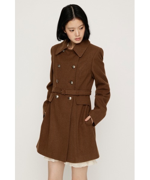 SLY(スライ)の「【AW PRE ORDER 第2弾】DOUBLE BUTTON FUR MIDI COAT ダブルボタンファーミディコート 冬服(ステンカラーコート・レディース・杢グレー/ブラック/キャメル/アイボリー・FREE)」の16枚目の写真