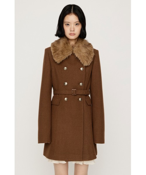 SLY(スライ)の「【AW PRE ORDER 第2弾】DOUBLE BUTTON FUR MIDI COAT ダブルボタンファーミディコート 冬服(ステンカラーコート・レディース・杢グレー/ブラック/キャメル/アイボリー・FREE)」の17枚目の写真