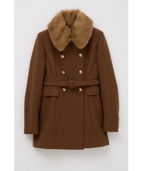 SLY(スライ)の「【AW PRE ORDER 第2弾】DOUBLE BUTTON FUR MIDI COAT ダブルボタンファーミディコート 冬服(ステンカラーコート・レディース・杢グレー/ブラック/キャメル/アイボリー・FREE)」の18枚目の写真