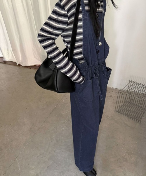 CHUN CHUN NOTES(チュンチュンノーツ)の「26AW/ウエストドロスト デニムサロペット(サロペット/オーバーオール・レディース・グレー/ネイビー・M)」の11枚目の写真