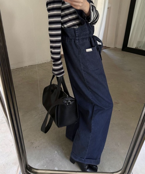 CHUN CHUN NOTES(チュンチュンノーツ)の「26AW/ウエストドロスト デニムサロペット(サロペット/オーバーオール・レディース・グレー/ネイビー・M)」の12枚目の写真