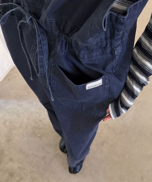 CHUN CHUN NOTES(チュンチュンノーツ)の「26AW/ウエストドロスト デニムサロペット(サロペット/オーバーオール・レディース・グレー/ネイビー・M)」の15枚目の写真