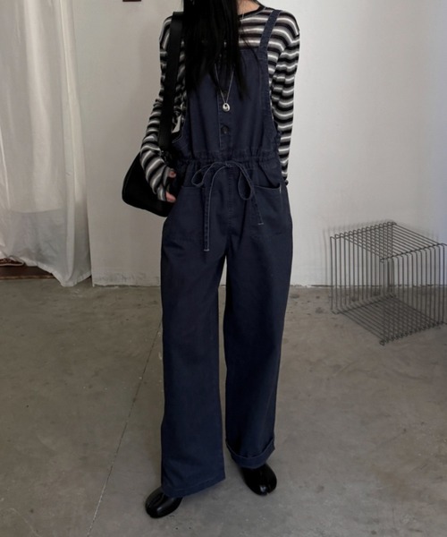 CHUN CHUN NOTES(チュンチュンノーツ)の「26AW/ウエストドロスト デニムサロペット(サロペット/オーバーオール・レディース・グレー/ネイビー・M)」の17枚目の写真