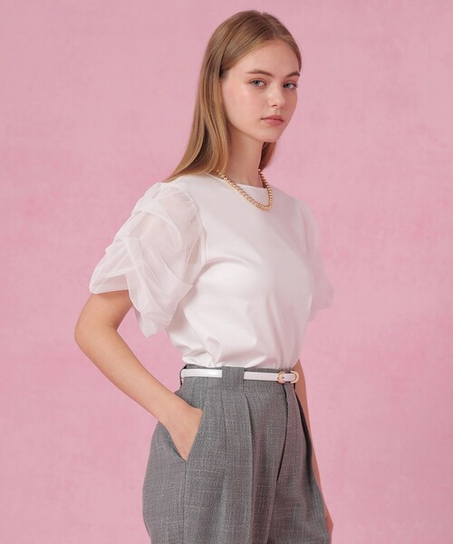 ANAYI(アナイ)の「スムースシアータックスリーブプルオーバー(Tシャツ/カットソー・レディース・ブラック/ホワイト・38)」の3枚目の写真