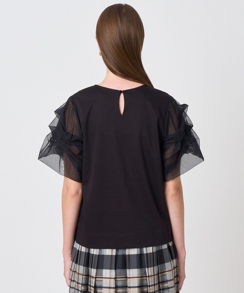 ANAYI(アナイ)の「スムースシアータックスリーブプルオーバー(Tシャツ/カットソー・レディース・ブラック/ホワイト・38)」の11枚目の写真