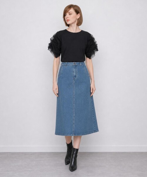 ANAYI(アナイ)の「スムースシアータックスリーブプルオーバー(Tシャツ/カットソー・レディース・ブラック/ホワイト・38)」の14枚目の写真