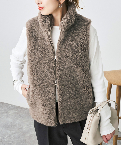 Spick & Span(スピックアンドスパン)の「TICCA / ティッカ WOOLファーベスト(その他アウター・レディース・ブラウン系その他・FREE)」の3枚目の写真
