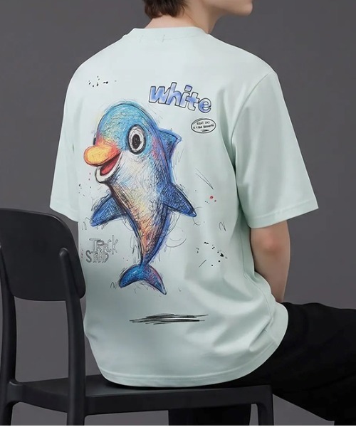 revertical(リバーティカル)の「ドルフィン アートグラフィック半袖Tシャツ(Tシャツ/カットソー・メンズ・ホワイト/ブラック/サックスブルー・MEDIUM/LARGE)」の3枚目の写真