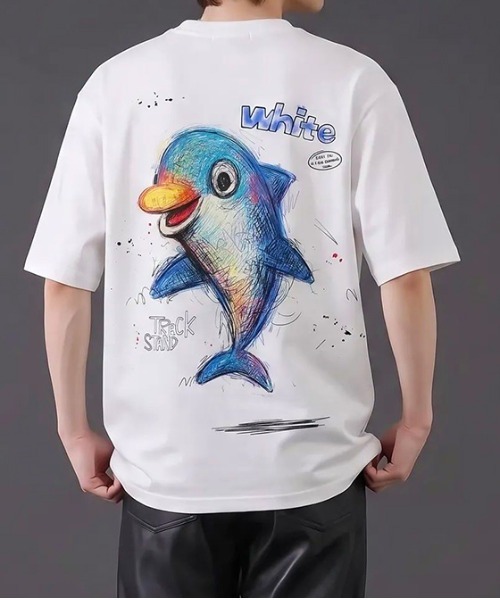 revertical(リバーティカル)の「ドルフィン アートグラフィック半袖Tシャツ(Tシャツ/カットソー・メンズ・ホワイト/ブラック/サックスブルー・MEDIUM/LARGE)」の4枚目の写真