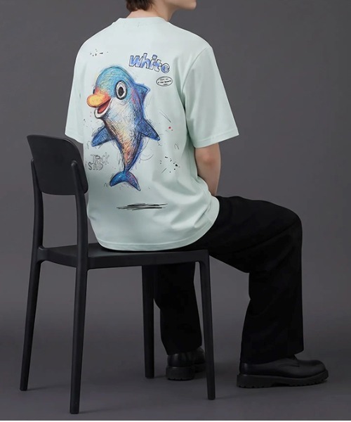 revertical(リバーティカル)の「ドルフィン アートグラフィック半袖Tシャツ(Tシャツ/カットソー・メンズ・ホワイト/ブラック/サックスブルー・MEDIUM/LARGE)」の14枚目の写真