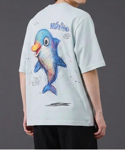 revertical(リバーティカル)の「ドルフィン アートグラフィック半袖Tシャツ(Tシャツ/カットソー・メンズ・ホワイト/ブラック/サックスブルー・MEDIUM/LARGE)」の18枚目の写真