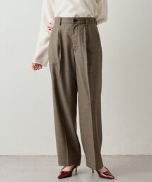 【Drawing Numbers】フラノチェックセンタープレスワイドパンツ