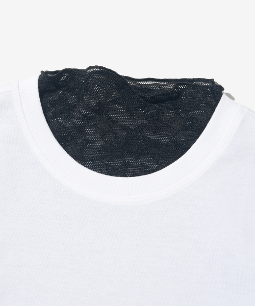 CARGOBROS FOR WOMAN(カーゴブロスフォーウィメン)の「スタシースルーロングスリーブレイヤードシークレット半袖Tシャツセット(ブラック/アイボリー)(Tシャツ/カットソー・レディース・その他・FREE)」の4枚目の写真