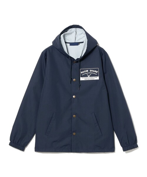 BEAMS T（ビームスティー）の「ROOMSHARE / Hooded Jacket（ナイロンジャケット・メンズ・ネイビー・S/M/L/XL）」の2枚目の写真