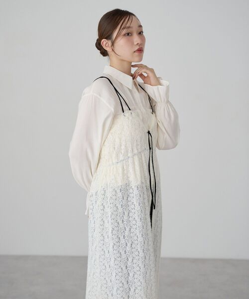 earth music&ecology(アースミュージックアンドエコロジー)の「起毛レースキャミワンピース(ワンピース・レディース・アイボリー/ブラック/ブラウン・FREE)」の11枚目の写真