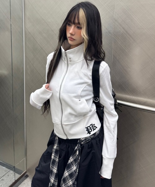 Ressaca（レサーカ）の「バックプリントスウェットジップアップブルゾン（ブルゾン・レディース・ホワイト/ブラック・M）」の2枚目の写真