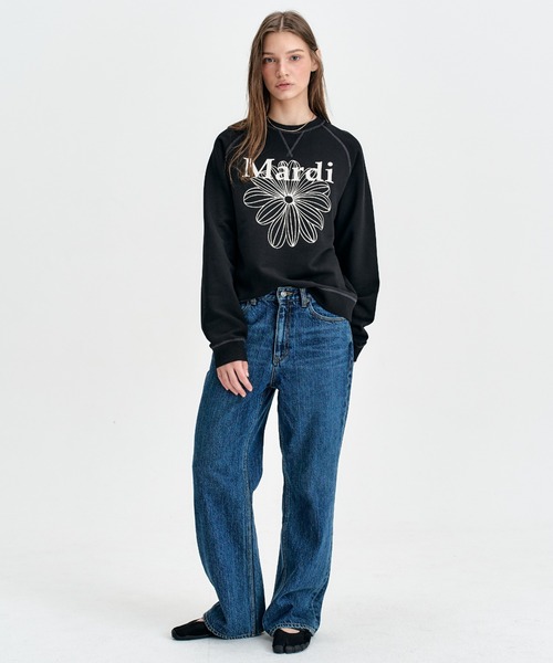 Mardi Mercredi(マルディメクルディ)の「ESSENTIAL WIDE DENIM PANTS / エッセンシャル ワイド デニム パンツ(デニムパンツ・レディース・ブルー/ライトブルー・M)」の2枚目の写真