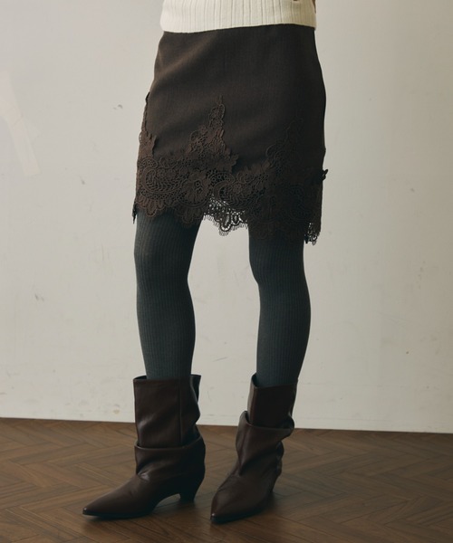 Trish(トリッシュ)の「レースヘムトリムペンシルスカート(スカート・レディース・チャコールグレー/ブラウン・SMALL/MEDIUM)」の21枚目の写真