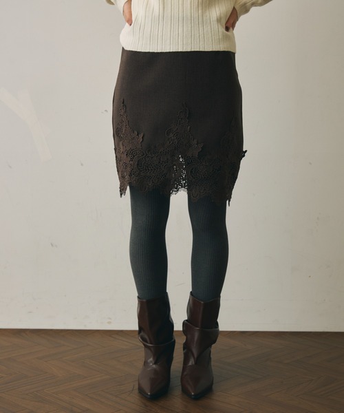 Trish(トリッシュ)の「レースヘムトリムペンシルスカート(スカート・レディース・チャコールグレー/ブラウン・SMALL/MEDIUM)」の14枚目の写真
