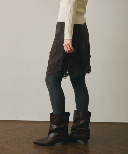 Trish(トリッシュ)の「レースヘムトリムペンシルスカート(スカート・レディース・チャコールグレー/ブラウン・SMALL/MEDIUM)」の19枚目の写真