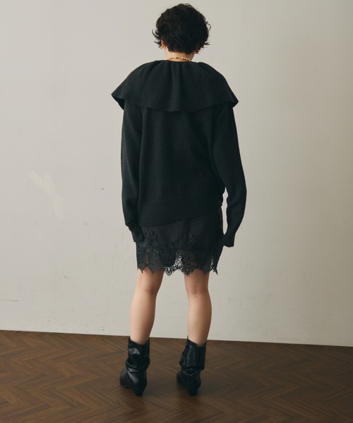 Trish(トリッシュ)の「レースヘムトリムペンシルスカート(スカート・レディース・チャコールグレー/ブラウン・SMALL/MEDIUM)」の7枚目の写真