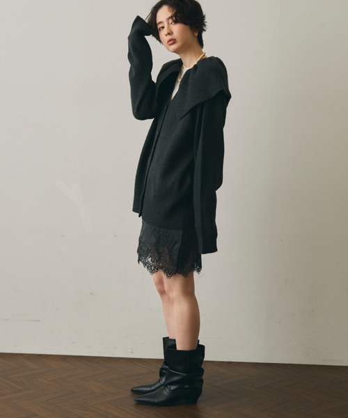 Trish(トリッシュ)の「レースヘムトリムペンシルスカート(スカート・レディース・チャコールグレー/ブラウン・SMALL/MEDIUM)」の6枚目の写真