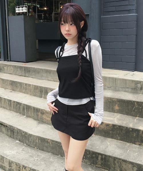 anyonemore(エニワンモア)の「コージービスチェ+Tシャツセット(Tシャツ/カットソー・レディース・グレー・FREE)」の9枚目の写真