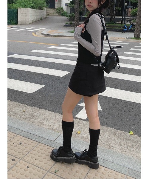 anyonemore(エニワンモア)の「コージービスチェ+Tシャツセット(Tシャツ/カットソー・レディース・グレー・FREE)」の6枚目の写真