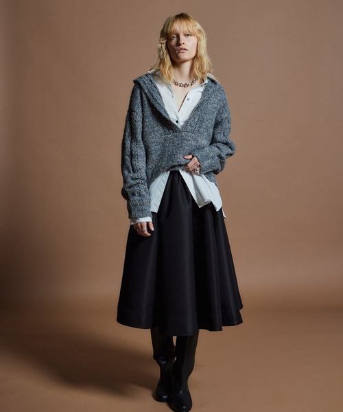MAISON SPECIAL（メゾンスペシャル）の「【26WINTER PRE-ORDER】Cable Hoodie Short Knit/ケーブルフーディショートニット（ニット/セーター・レディース・ブラック/グレー/レッド・FREE）」の15枚目の写真