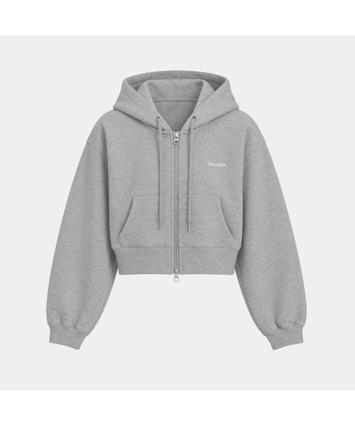 MALDEN（モールデン）の「シンボルロゴ クロップドジップアップパーカー（ジャージ・レディース・ブラック/グレー・SMALL/MEDIUM/LARGE）」の2枚目の写真