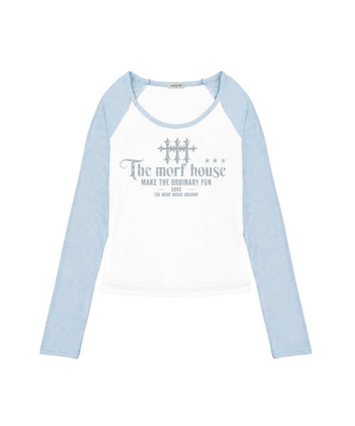 THEMORFHOUSE(ザモーフハウス)の「トリプルクロスプリント配色Uネックロングスリーブ ネイビー(Tシャツ/カットソー・レディース・その他・MEDIUM)」の2枚目の写真