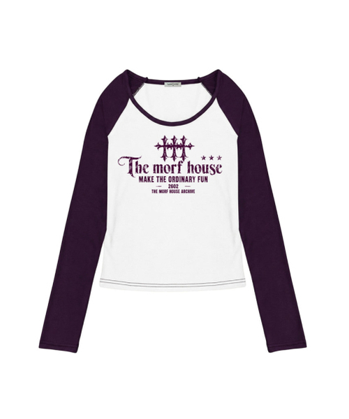 THEMORFHOUSE(ザモーフハウス)の「トリプルクロスプリント配色Uネックロングスリーブ ネイビー(Tシャツ/カットソー・レディース・その他・MEDIUM)」の4枚目の写真