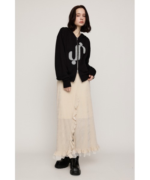 SLY(スライ)の「VELOURS FRILL SK ベロアフリルスカート 秋服 冬服(スカート・レディース・アイボリー/ブラック/ブラウン・0/1)」の5枚目の写真