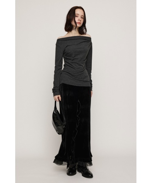 SLY(スライ)の「VELOURS FRILL SK ベロアフリルスカート 秋服 冬服(スカート・レディース・アイボリー/ブラック/ブラウン・0/1)」の16枚目の写真