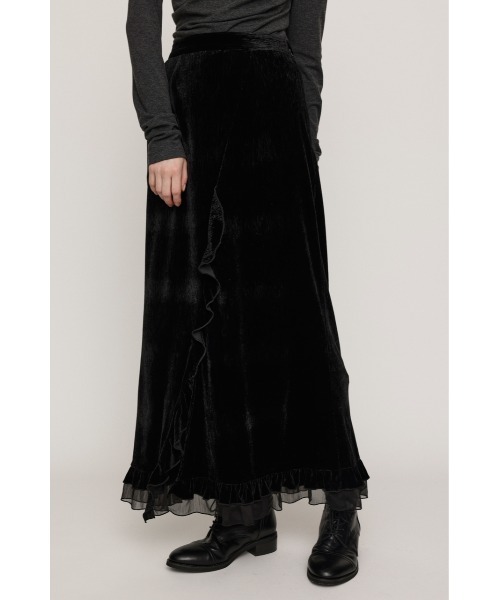 SLY(スライ)の「VELOURS FRILL SK ベロアフリルスカート 秋服 冬服(スカート・レディース・アイボリー/ブラック/ブラウン・0/1)」の15枚目の写真