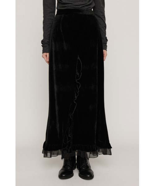 SLY(スライ)の「VELOURS FRILL SK ベロアフリルスカート 秋服 冬服(スカート・レディース・アイボリー/ブラック/ブラウン・0/1)」の14枚目の写真