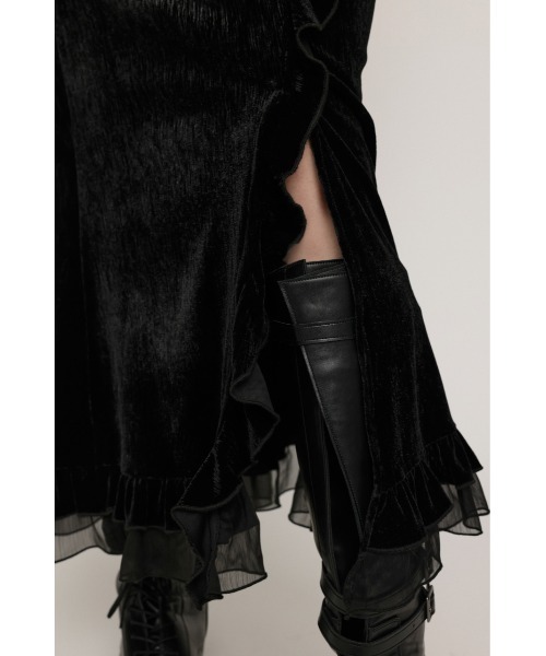 SLY(スライ)の「VELOURS FRILL SK ベロアフリルスカート 秋服 冬服(スカート・レディース・アイボリー/ブラック/ブラウン・0/1)」の13枚目の写真