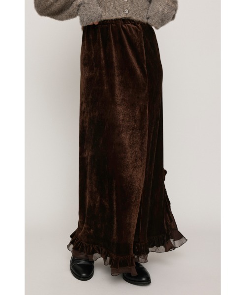 SLY(スライ)の「VELOURS FRILL SK ベロアフリルスカート 秋服 冬服(スカート・レディース・アイボリー/ブラック/ブラウン・0/1)」の10枚目の写真