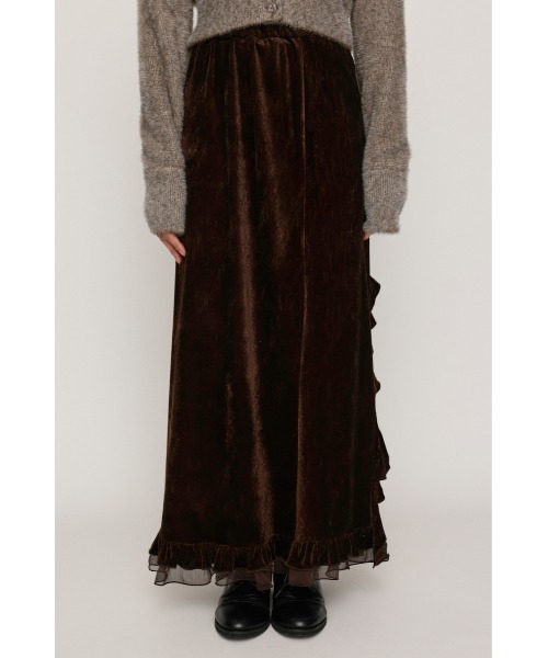 SLY(スライ)の「VELOURS FRILL SK ベロアフリルスカート 秋服 冬服(スカート・レディース・アイボリー/ブラック/ブラウン・0/1)」の8枚目の写真