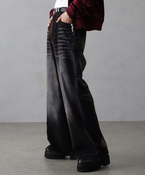 welise(ウェライズ)の「【welise/ウェライズ】ヴィンテージアレンジ クラシックフロッキーデニムパンツ(デニムパンツ・メンズ・ブラック系/ブルー系/ワイン系・S/M/L)」の18枚目の写真