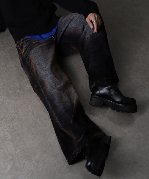 welise(ウェライズ)の「【welise/ウェライズ】ヴィンテージアレンジ クラシックフロッキーデニムパンツ(デニムパンツ・メンズ・ブラック系/ブルー系/ワイン系・S/M/L)」の4枚目の写真