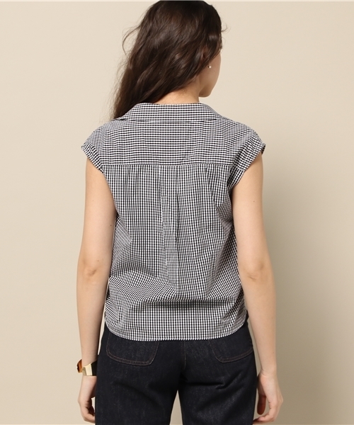 ELFORBR(エルフォーブル)の「ブロードカシュクールシャツ(シャツ/ブラウス・レディース・ホワイト/ブラック/サックスブルー・38)」の6枚目の写真