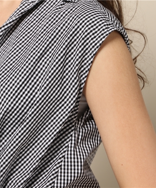 ELFORBR(エルフォーブル)の「ブロードカシュクールシャツ(シャツ/ブラウス・レディース・ホワイト/ブラック/サックスブルー・38)」の9枚目の写真