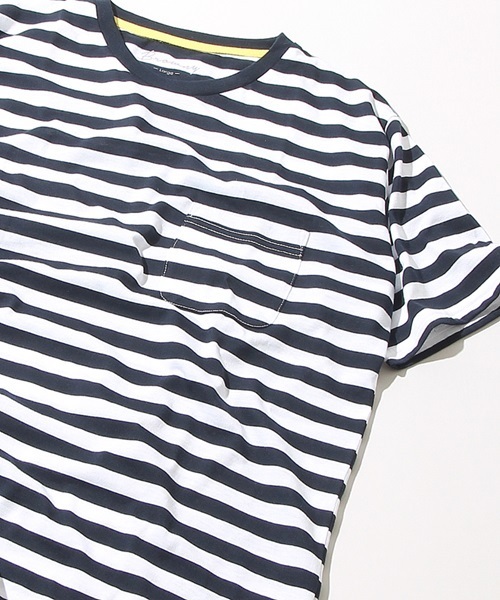 WEGO(ウィゴー)の「WEGO/ボーダーTシャツ(Tシャツ/カットソー・メンズ・レッド系その他5/イエロー系その他6/ブルー系その他5/ネイビー・SMALL/LARGE/MEDIUM)」の2枚目の写真