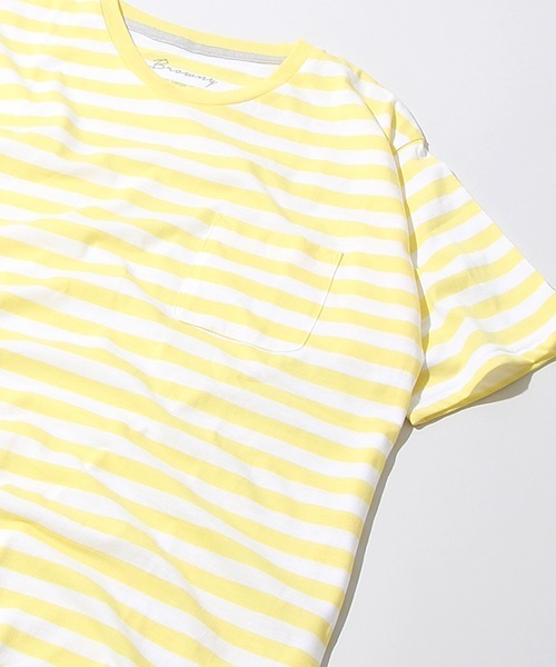 WEGO(ウィゴー)の「WEGO/ボーダーTシャツ(Tシャツ/カットソー・メンズ・レッド系その他5/イエロー系その他6/ブルー系その他5/ネイビー・SMALL/LARGE/MEDIUM)」の1枚目の写真