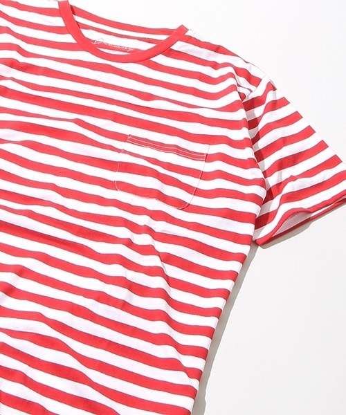 WEGO(ウィゴー)の「WEGO/ボーダーTシャツ(Tシャツ/カットソー・メンズ・レッド系その他5/イエロー系その他6/ブルー系その他5/ネイビー・SMALL/LARGE/MEDIUM)」の4枚目の写真