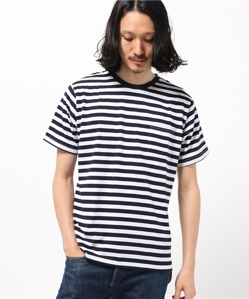 WEGO(ウィゴー)の「WEGO/ボーダーTシャツ(Tシャツ/カットソー・メンズ・レッド系その他5/イエロー系その他6/ブルー系その他5/ネイビー・SMALL/LARGE/MEDIUM)」の16枚目の写真