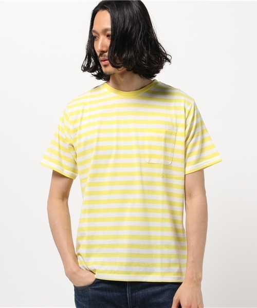 WEGO(ウィゴー)の「WEGO/ボーダーTシャツ(Tシャツ/カットソー・メンズ・レッド系その他5/イエロー系その他6/ブルー系その他5/ネイビー・SMALL/LARGE/MEDIUM)」の14枚目の写真