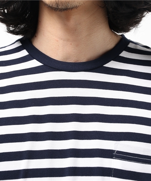 WEGO(ウィゴー)の「WEGO/ボーダーTシャツ(Tシャツ/カットソー・メンズ・レッド系その他5/イエロー系その他6/ブルー系その他5/ネイビー・SMALL/LARGE/MEDIUM)」の5枚目の写真